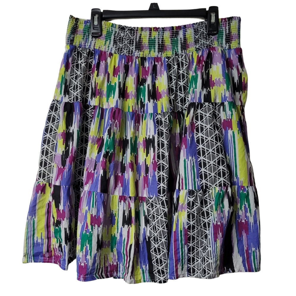 Fashion Bug Purple Green Bubble Mini Skirt Size XL